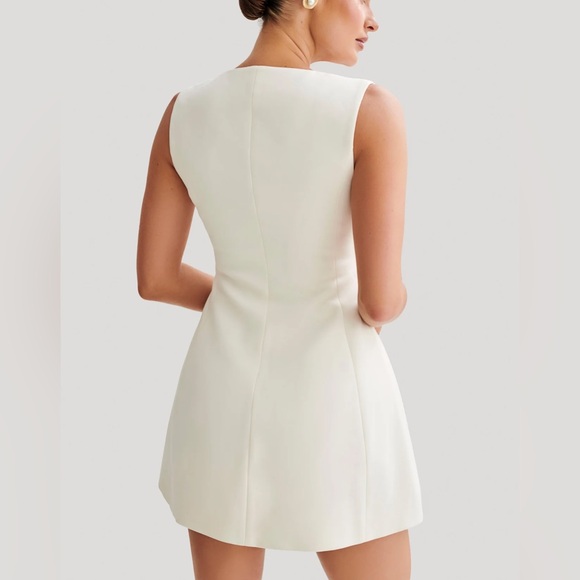 Lysandre Crepe Mini Dress - Ivory - Picture 3 of 3